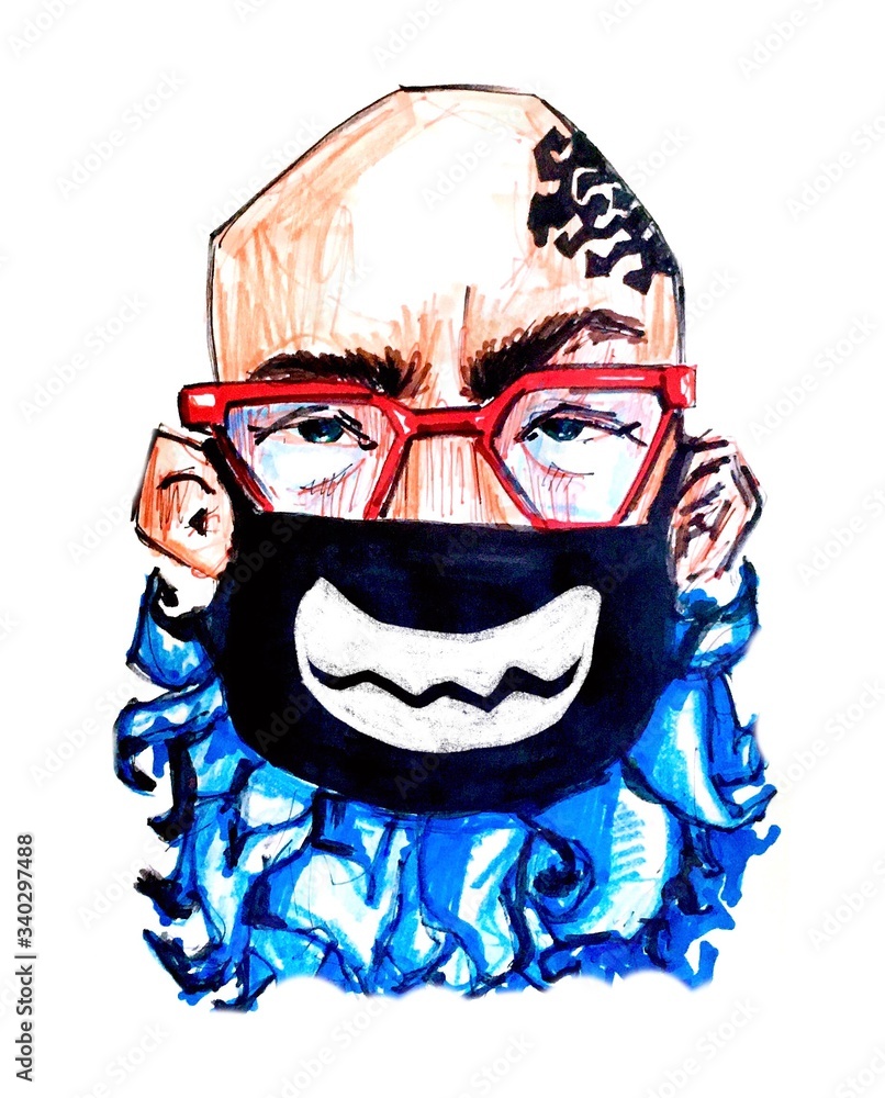 Fototapeta premium cartoon zombie face