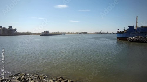 Movement of cargo ships on the don river