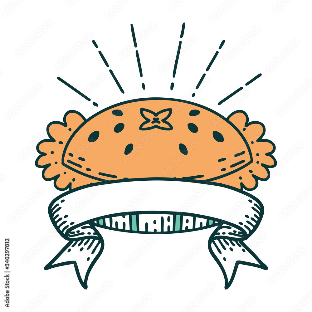 banner with tattoo style amazing pie banner with tattoo style amazing pie