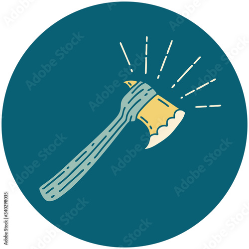 icon of tattoo style hatchet axe