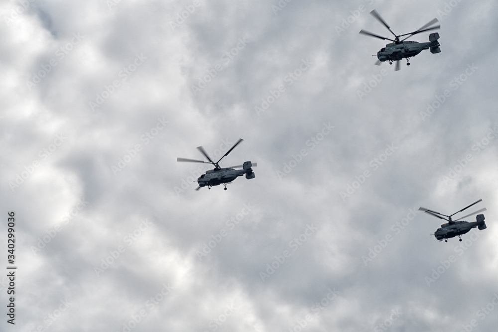 Fototapeta premium RUSSIA - MAY 9, Russian military transport at the parade on annual Victory Day.