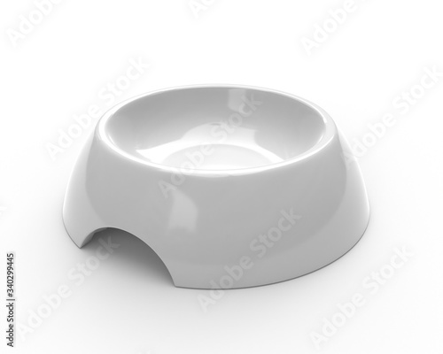 Pet bowl mockup. Dogs  food container template. 3d render.