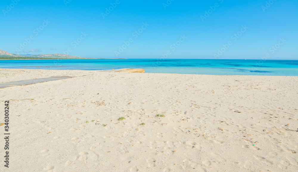 White sand and blue sea in Stintino