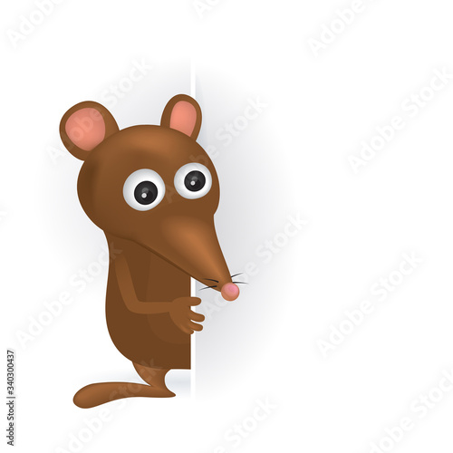 Vector of funny cartoon rat. Deratization and rodent extermination service concept