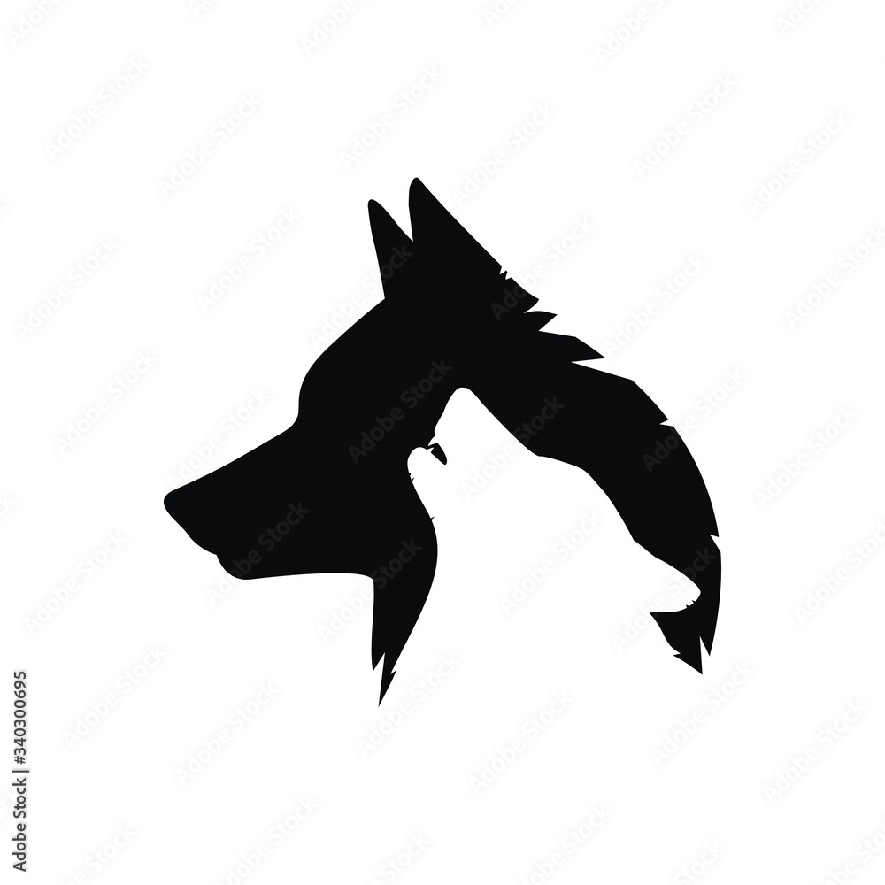 Fototapeta premium Wolf head silhouette