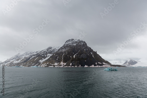 Arctic landscape with mountains in Svalbard, Norway