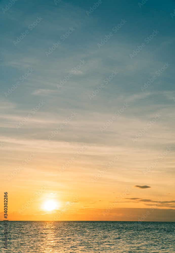 sunset sky over the sea vertical 
