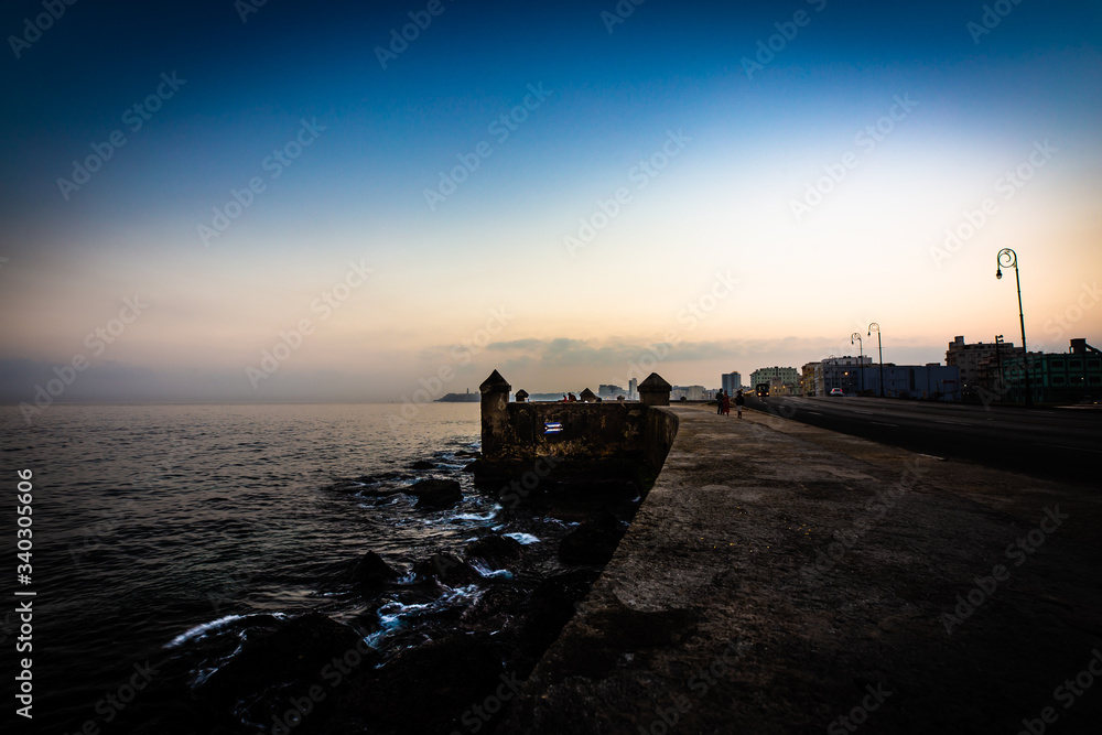 Scenic view of El Malecon, Havana, Cuba Scenic view of El Malecon, Havana, Cuba