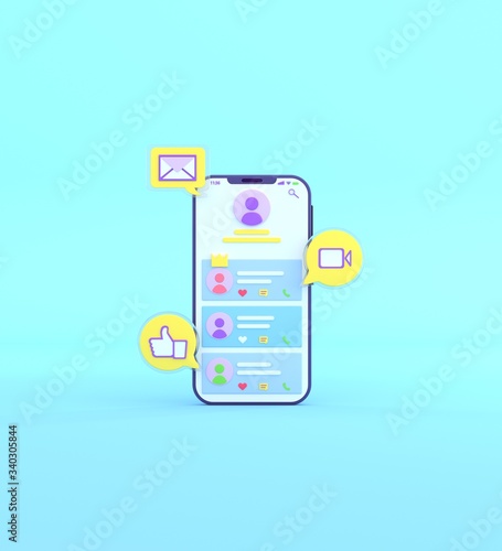 Social media network concept with video conference call. Video content marketing, digital marketing tool concept. Can use for, landing page, template, ui, web, mobile app, poster, banner, flyer. photo