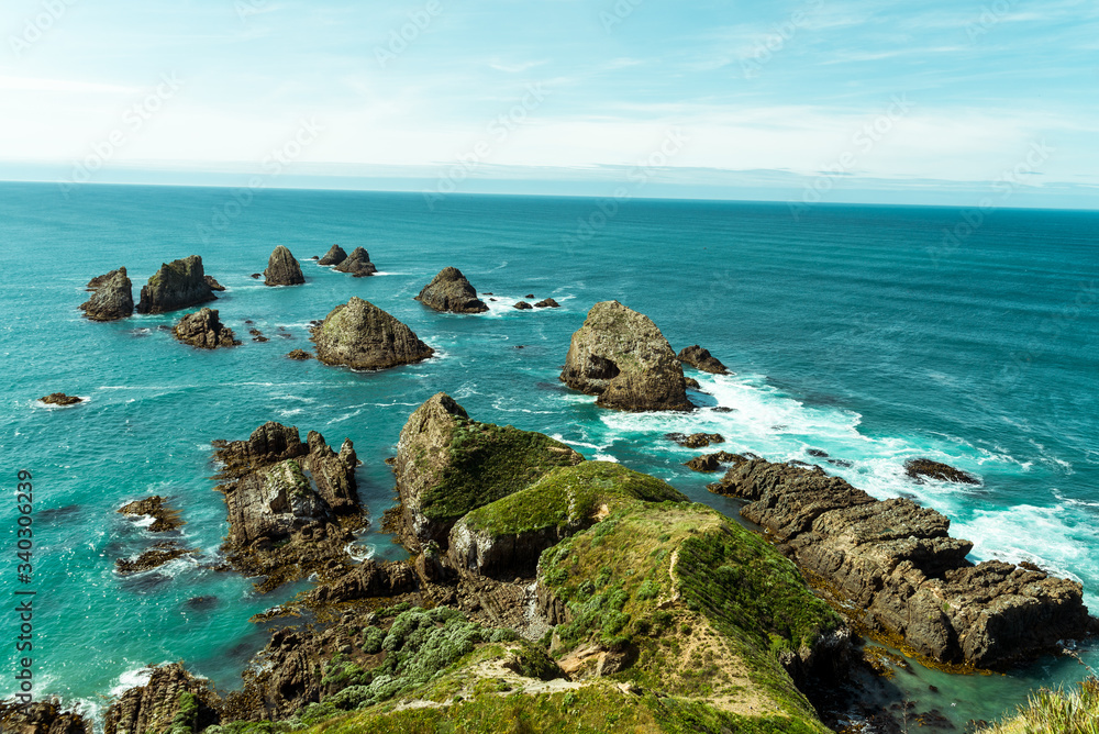 Beautiful Nugget Point rocks seascape in New Zealand Beautiful Nugget Point rocks seascape in New Zealand