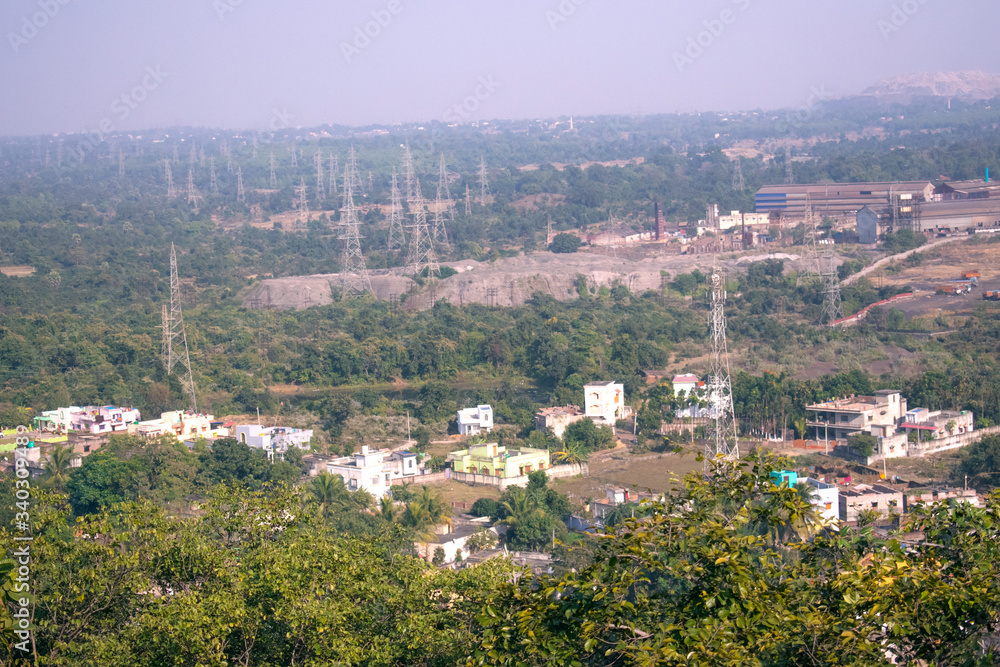 view of a residential area captured from top of the hill in Maithon