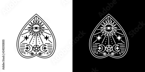 ouija board monoline design
