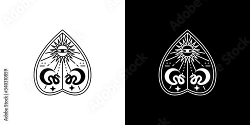 Ouija Monoline Badge Design