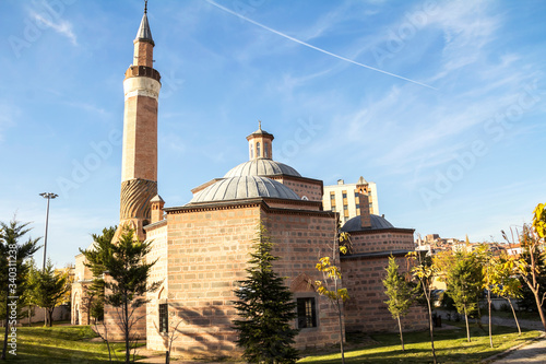 Canvas Print Karacabey Mosque built by Karacabey in the 15th century; the mosque, tomb and fo