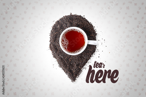 tea is here, location icon created from tea drink (ID: 340311631)