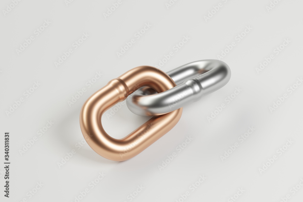 Obraz premium Chain link icon isolated on white background. 3d rendering - illustration.