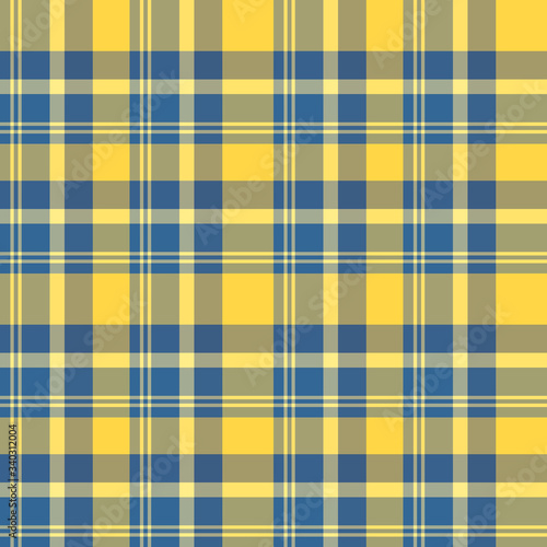 Seamless pattern in interesting dark blue and yellow colors for plaid, fabric, textile, clothes, tablecloth and other things. Vector image.