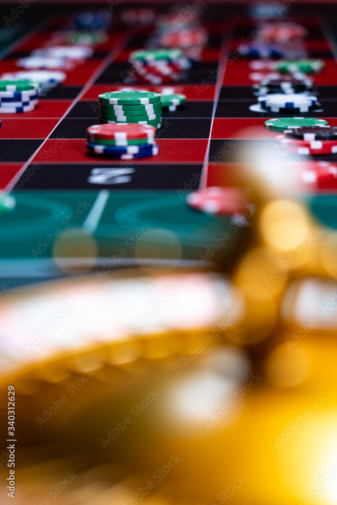 Roulette table close up at the Casino - Selective Focus Roulette table close up at the Casino - Selective Focus