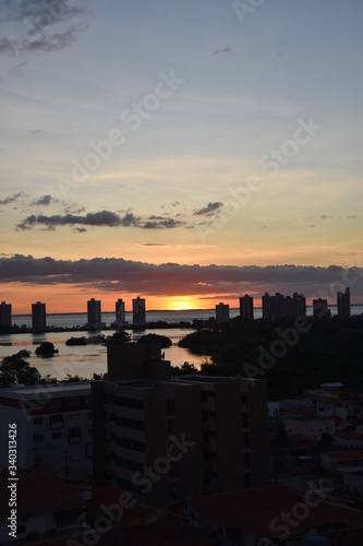 sunset over the city