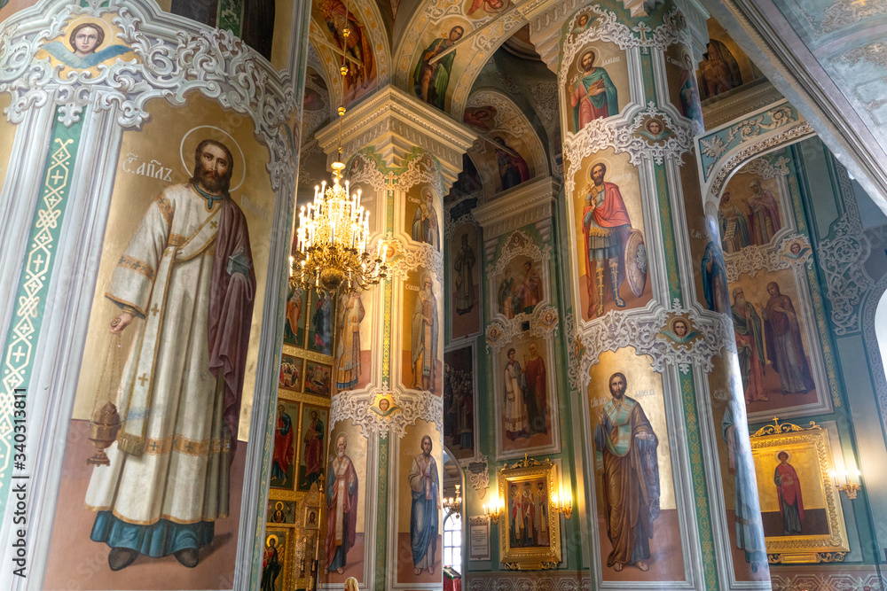 Inside the orthodox church in kazan kremlin in Tatarstan