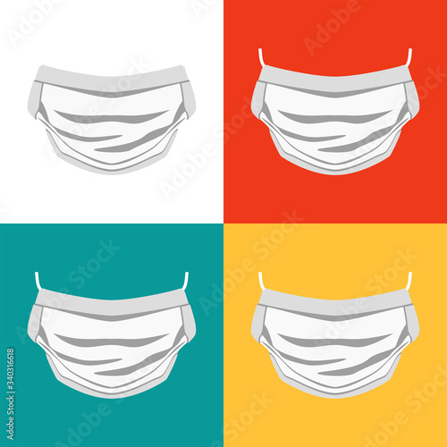 Illustration Atemschutzmaske für die Gesundheit bunt