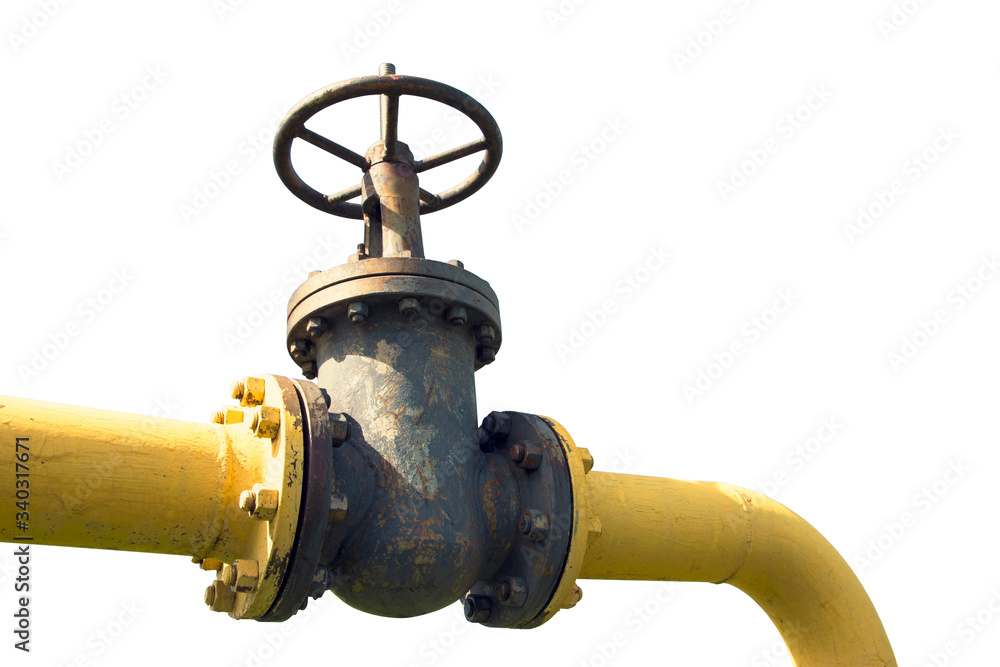 gas valve isolate on white background gas valve isolate on white background