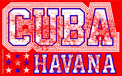 Cuba Havana graphic design vector art