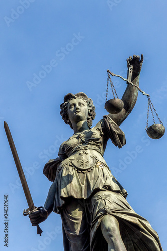 lady justice as symbol in frankfurt