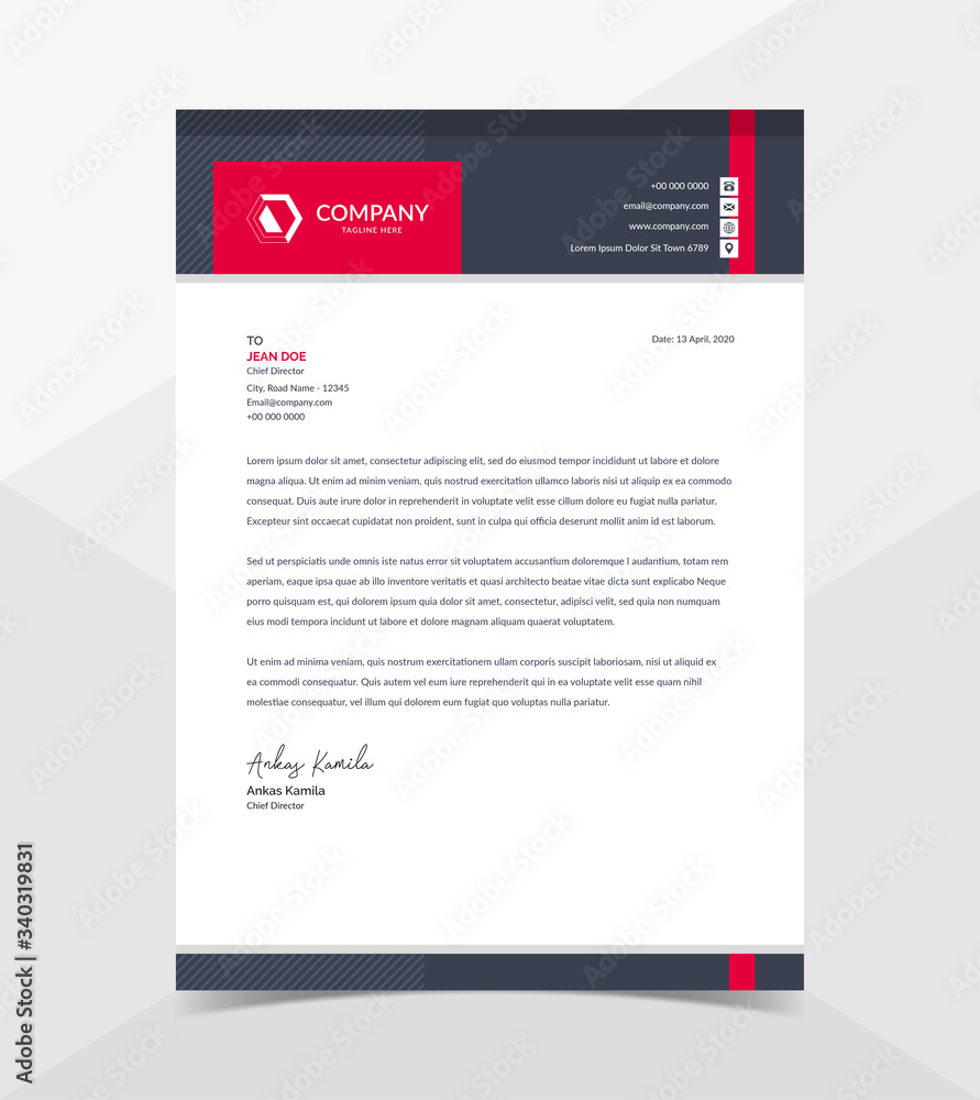 Obraz premium Professional And Modern Corporate Letterhead Template