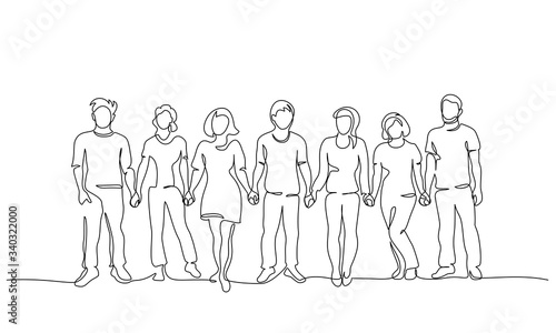 Group of people holding hands together. Business teamwork concept