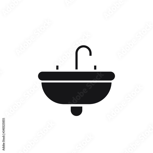 sink icon vector glyph design isolated on white background
