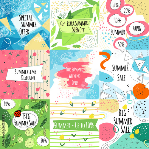 Summer sale vector banners