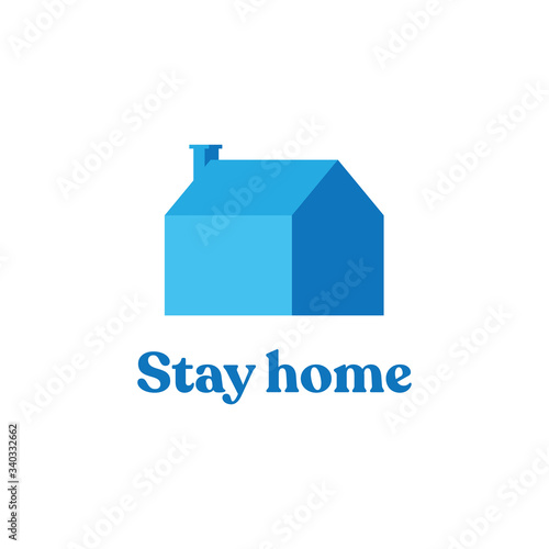 Stay at home badge. Protect yourself. House icon for quarantine times.