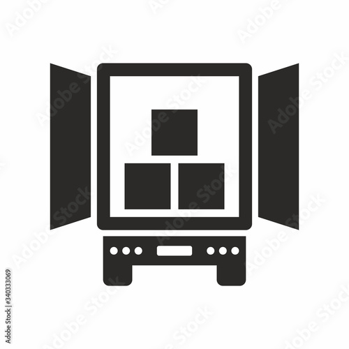 Delivery truck, semi trailer icon. Vector icon isolated on white background.