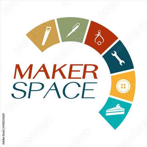 Maker space logo icon vector. Maker lightbulb and gear logo concept. Business icon , co working space logo.