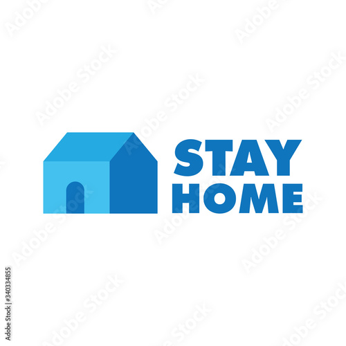 Stay at home badge. Protect yourself. House icon for quarantine times.