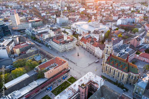 Valokuva Aerial view of empty downtown during lock-down for preventing Corona virus  spre