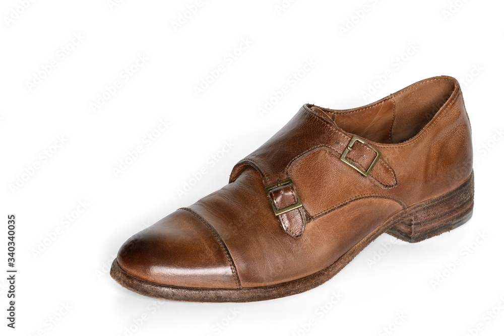 Brown leather shoes isolated on white background. Brown leather shoes isolated on white background.