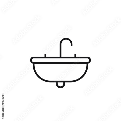 sink icon vector outline design isolated on white background