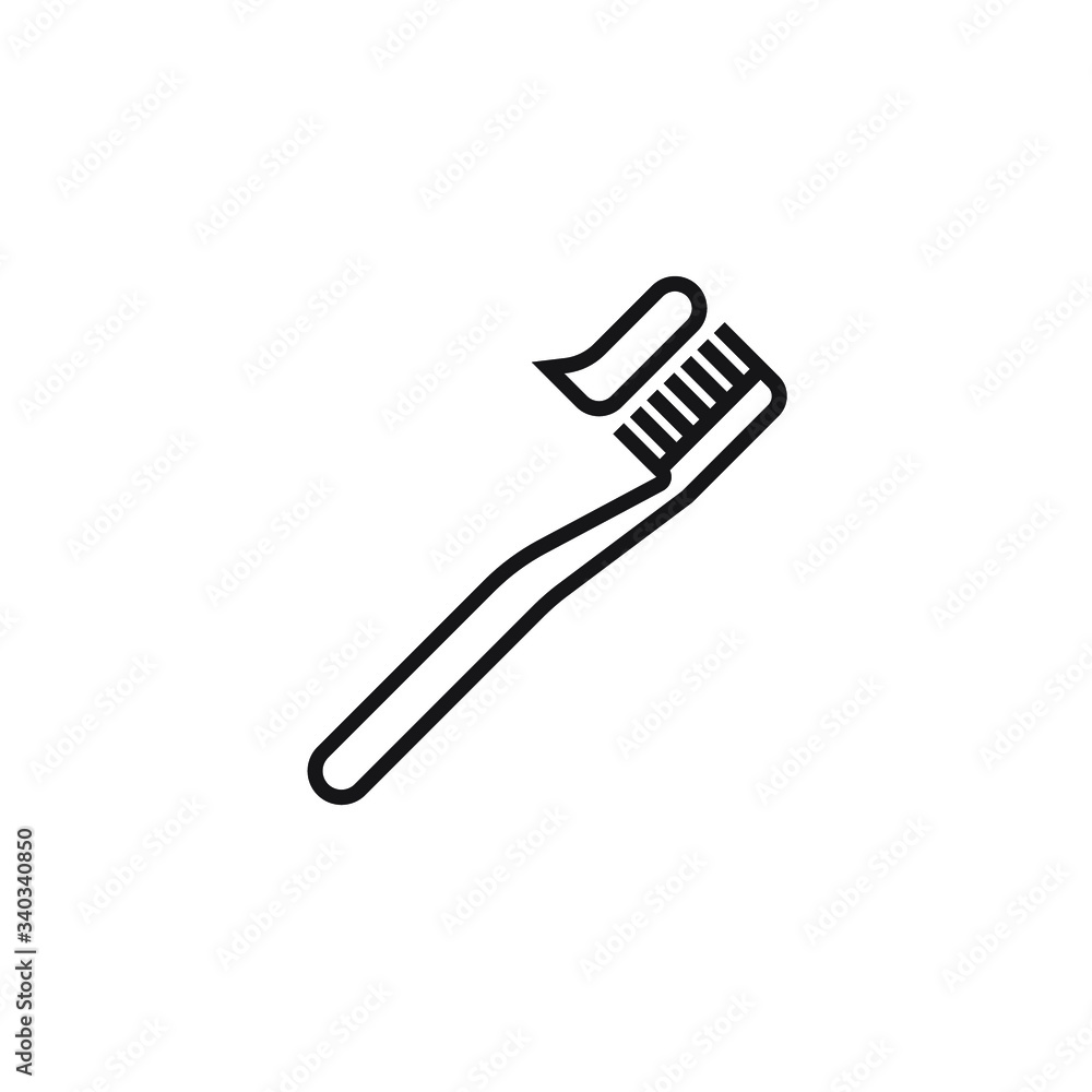 toothbrush icon outline isolated on white background toothbrush icon outline isolated on white background