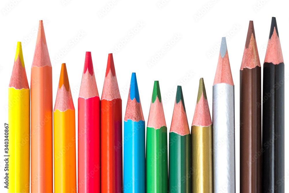 Color pencil with copy space isolated on white background Color pencil with copy space isolated on white background