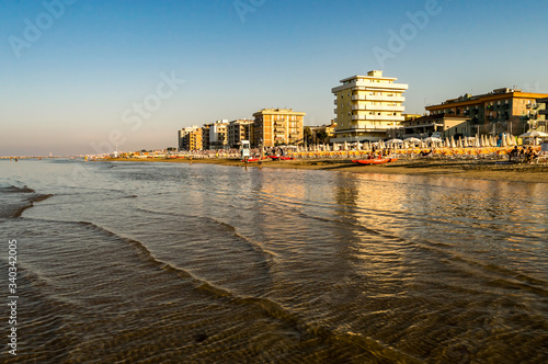 View of the beach and the town of Igea Marina