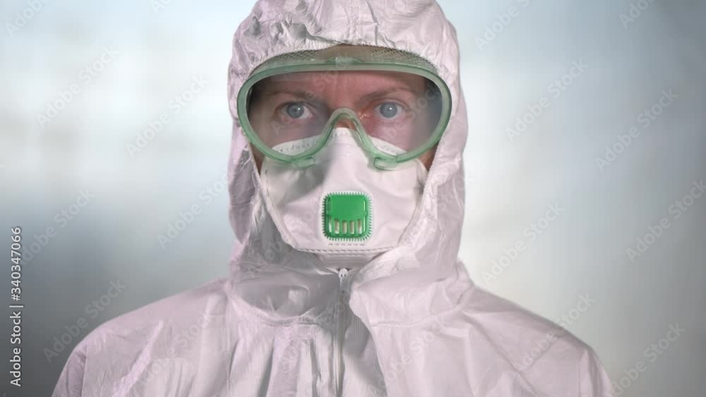Portrait of female epidemiologist in virus quarantine Portrait of female epidemiologist in virus quarantine