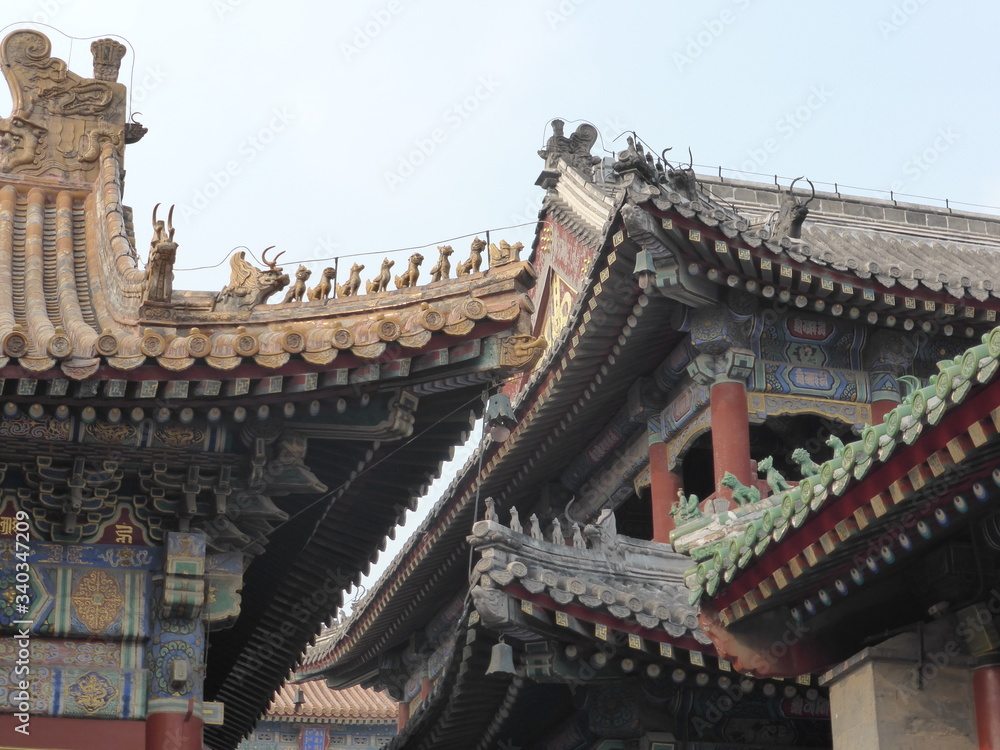 Tejados de la ciudad prohibida de Pekin, en China Tejados de la ciudad prohibida de Pekin, en China