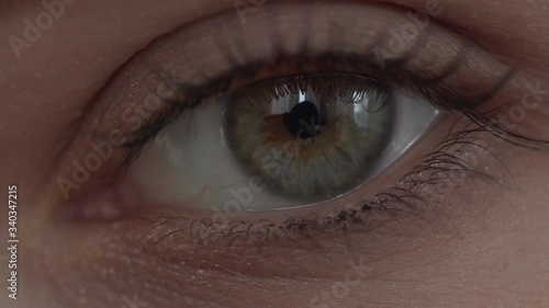 close-up of an eye, a young girl.