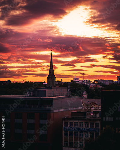 sunset in Birmingham UK  photo