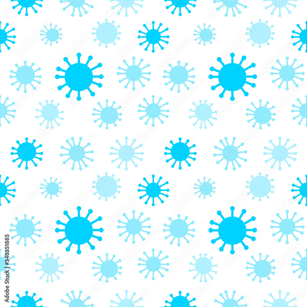 Virus blue seamless pattern vector