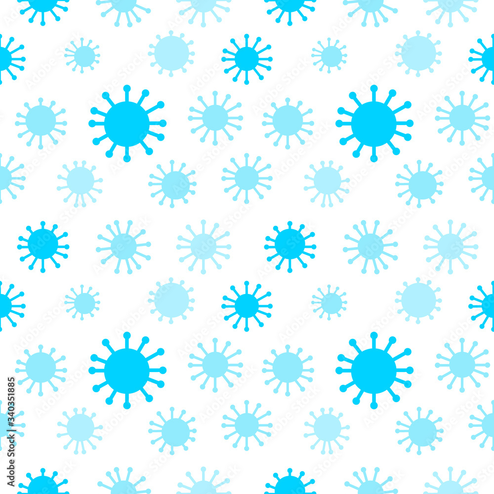 Virus blue seamless pattern vector Virus blue seamless pattern vector