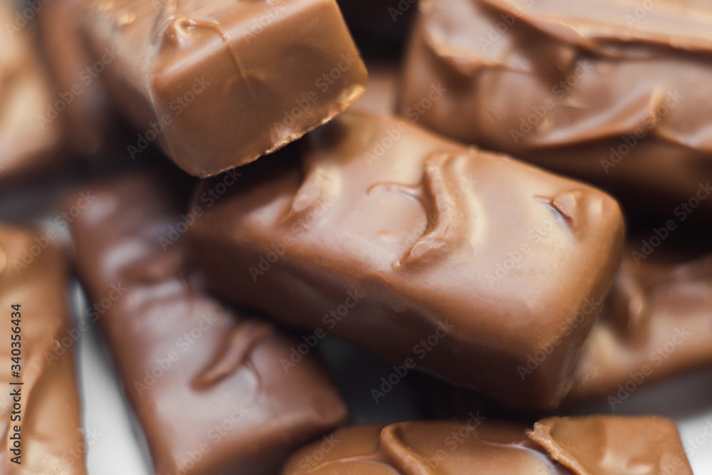 Chocolate bars. Unhealthy highcalorie diet Stock Photo Adobe Stock