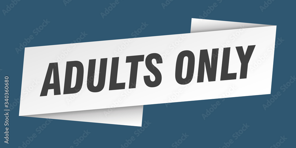 adults only banner template. adults only ribbon label sign